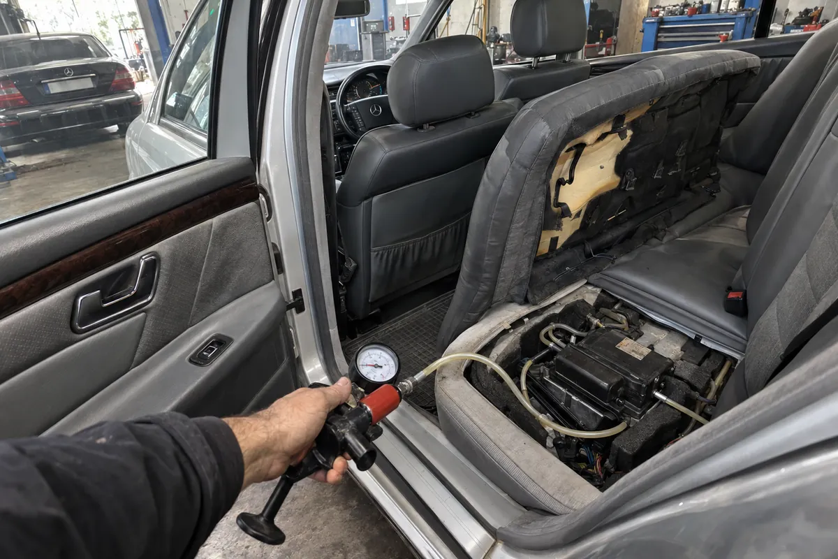 Ilustrație: Sistemul de vacuum Mercedes: închiderea centralizată, clapetele și pierderile